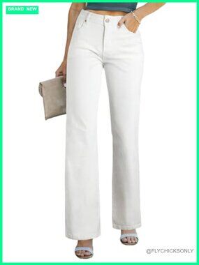 Sidefeel Women's Wide Leg High Waisted Jeans Stretch Denim Pants